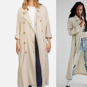 Free People Sweet Melody Duster Jacket Trench Style Coat size small